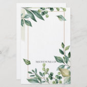 Botanische Wasserfarbenwelt Briefpapier (Vorne/Hinten)