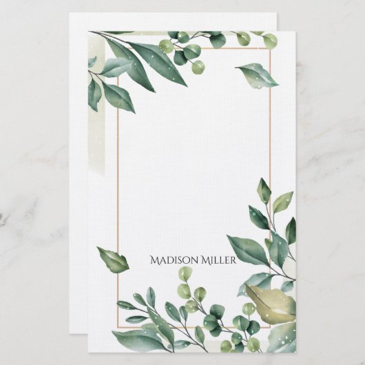 Botanische Wasserfarbenwelt Briefpapier (Vorne/Hinten)