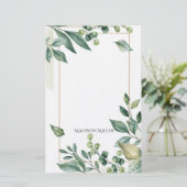 Botanische Wasserfarbenwelt Briefpapier (Stehend Vorderseite)