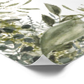 Botanische Wasserfarbenwelt Hochzeit Begrüßungszei Poster (Ecke)