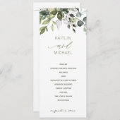 Botanische Wasserfarbenwelt Hochzeit Elegant Programm (Vorne/Hinten)