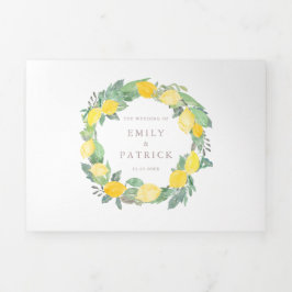 Botanische Wasserfarbenwelt Zitronenbaum Sommerhoc Dreifach Gefaltete Einladung