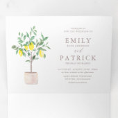 Botanische Wasserfarbenwelt Zitronenbaum Sommerhoc Dreifach Gefaltete Einladung (Innen Erste Seite)