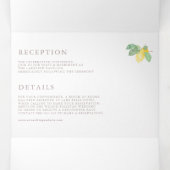 Botanische Wasserfarbenwelt Zitronenbaum Sommerhoc Dreifach Gefaltete Einladung (Innenseite Mitte)