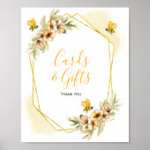 Botanische Wasserfarbkarten für Bienen - Zeichen Poster (Vorne)