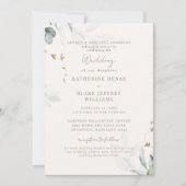 Botanische Website von Light Champagne Wedding II Einladung (Vorderseite)