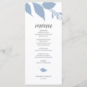 Botanische Wedding Dusty Blue Menu Card Menükarte (Vorderseite)