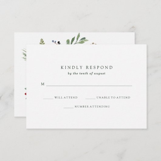 Botanische Weihnachten | Floral Holiday UAWG RSVP Karte (Vorne/Hinten)