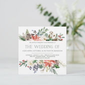 Botanische Weihnachten | Hochzeit Einladung (Stehend Vorderseite)