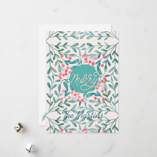 Botanische Weihnachten in Rot und Grün handbuchsta (Vorderseite/Rückseite Beispiel)