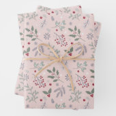 Botanische Weihnachten mit Mistletoe Pattern Geschenkpapier Set (Beispiel)