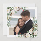 Botanische Weihnachten | Urlaub Foto Save the Date Einladung (Rückseite)