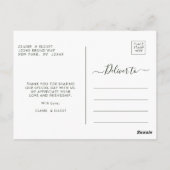 Botanische Weihnachtsfeier - Dankeschön Foto Postkarte (Rückseite)