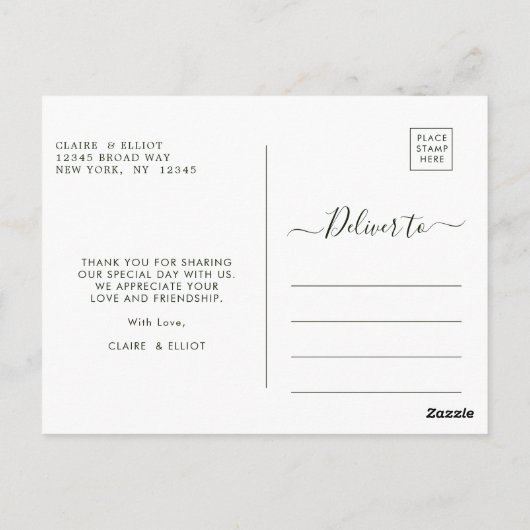 Botanische Weihnachtsfeier - Dankeschön Foto Postkarte (Rückseite)