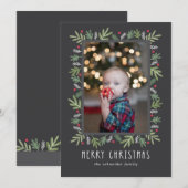Botanische Weihnachtsfotokarte Feiertagskarte (Vorne/Hinten)