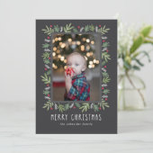 Botanische Weihnachtsfotokarte Feiertagskarte (Stehend Vorderseite)