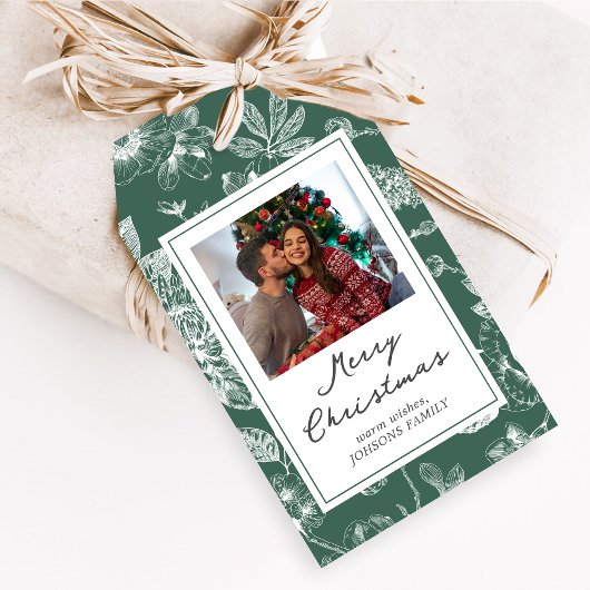 Botanische Weihnachtsgeschenkanhänger Geschenkanhänger