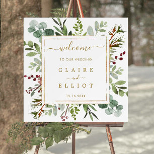 Botanische Weihnachtsgoldene Hochzeit Willkommensp Poster