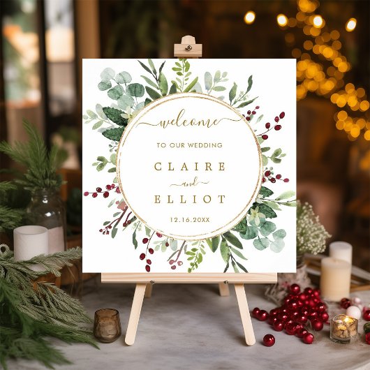 Botanische Weihnachtsgoldene Hochzeit Willkommensp Poster