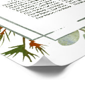 Botanische Weihnachtsgrün-Hochzeitstabelle Poster (Ecke)