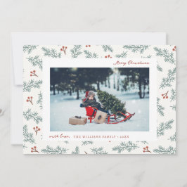 Botanische Weihnachtskarte Berries Feiertagskarte