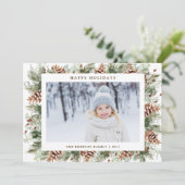 Botanische Weihnachtskarte Feiertagskarte (Stehend Vorderseite)