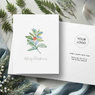 Botanische Weihnachtskarten in Aquarell Feiertagskarte