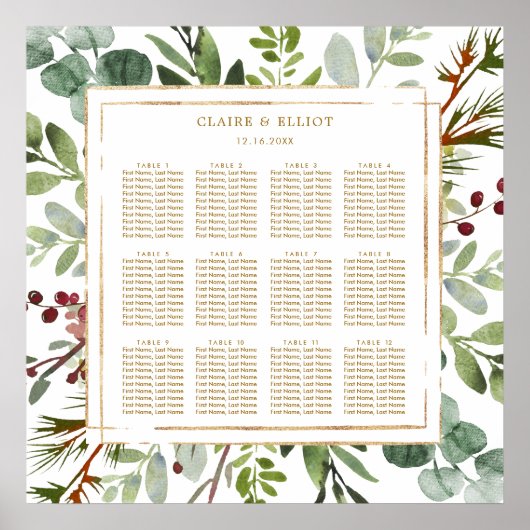 Botanische Weihnachtskarten Poster (Vorne)