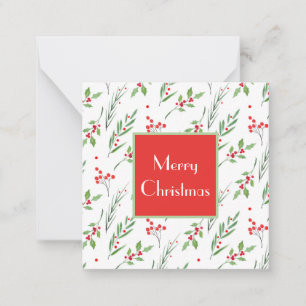 Botanische Weihnachtsmuster-Schneidebrett Mitteilungskarte