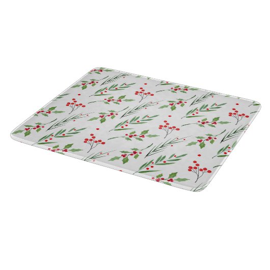 Botanische Weihnachtsmuster-Schneidebrett Schneidebrett (Ecke)