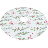 Botanische Weihnachtsmuster-Schürze Polyester Weihnachtsbaumdecke (Schrägansicht)