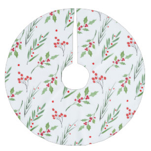 Botanische Weihnachtsmuster-Schürze Polyester Weihnachtsbaumdecke