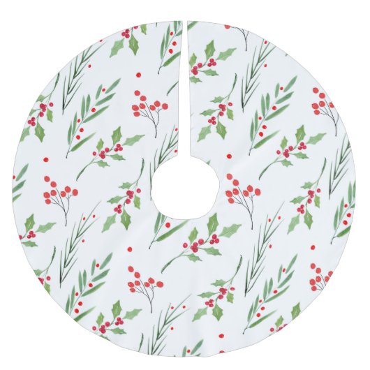 Botanische Weihnachtsmuster-Schürze Polyester Weihnachtsbaumdecke (Vorderseite)