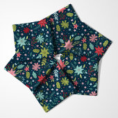 Botanische Weihnachtsnachtsnacht-Blumenmuster Stoff