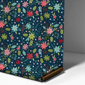 Botanische Weihnachtsnachtsnacht-Blumenmuster Stoff