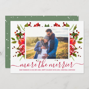 Botanische Weihnachtsschwangerschaftskarten Ankündigung