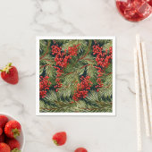 Botanische Weihnachtszweige und Berries Serviette (Beispiel)