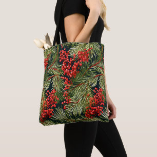 Botanische Weihnachtszweige und Berries Tasche