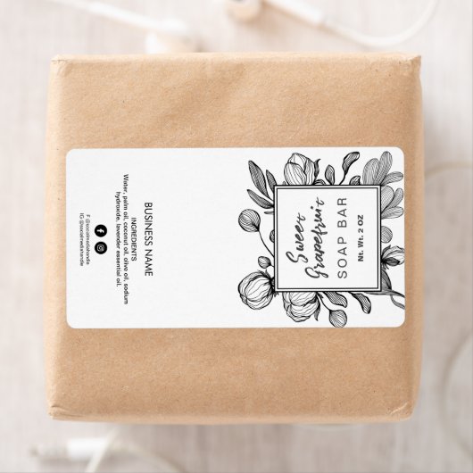 Botanische weiße Seifenmarken (Insitu)