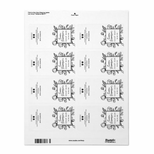 Botanische weiße Seifenmarken (Vorne)