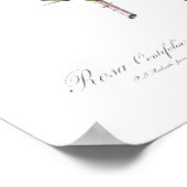 BOTANISCHE "WHITE CABBAGE ROSE" REDOUTÉ POSTER (Ecke)