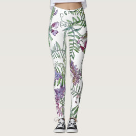 Botanische Wicke-Blumen ganz über Druck-Leggings Leggings