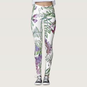 Botanische Wicke-Blumen ganz über Druck-Leggings Leggings