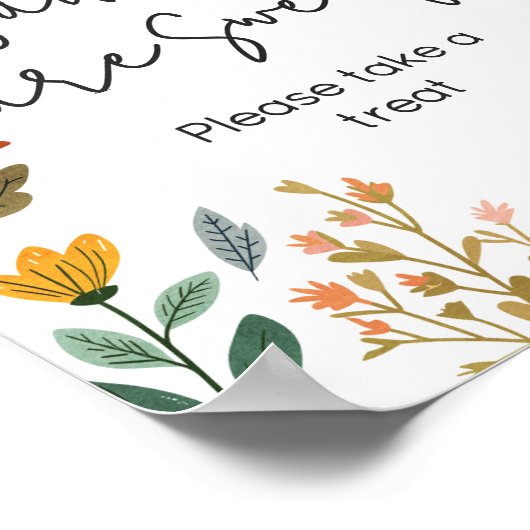 Botanische Wildblume Babys sind süß Poster (Ecke)