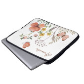 Botanische Wildblume Blume Boho Monogram Laptopschutzhülle (Vorne Knopf)