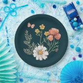 Botanische Wildblume Blume Boho Pappteller (Party)