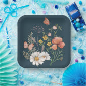 Botanische Wildblume Blume Boho Pappteller (Party)
