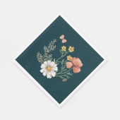 Botanische Wildblume Blume Boho Serviette (Ecke)