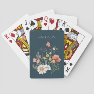 Botanische Wildblume Blume Boho Spielkarten