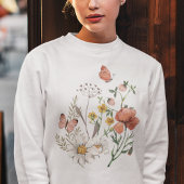 Botanische Wildblume Blume Boho Sweatshirt